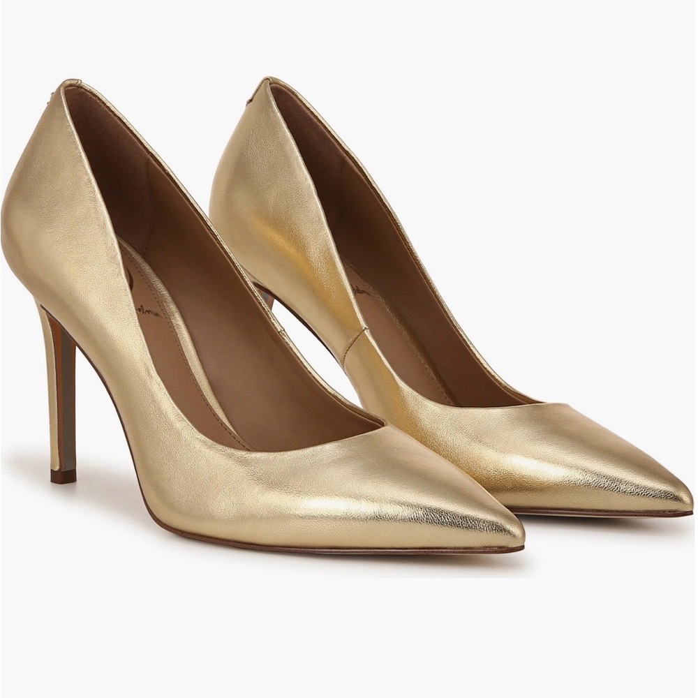 Sam Edelman Amber Gold HazelPointed Toe Heels